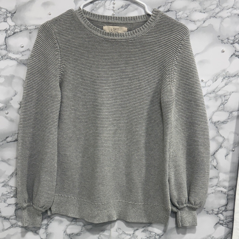 LOFT Gray Crewneck Sweater